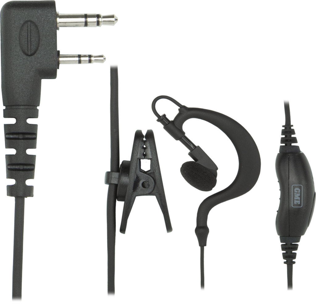 GME HS009 earpiece microphone with inline PTT and VOX for TX667 and TX677 UHF CB radios