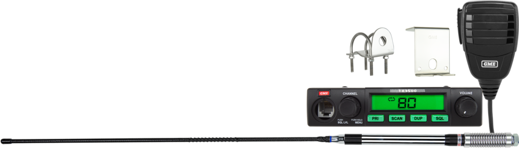 GME TX3500SVP 5W UHF CB radio value pack with TX3500S radio and 6.6dBi elevated-feed antenna