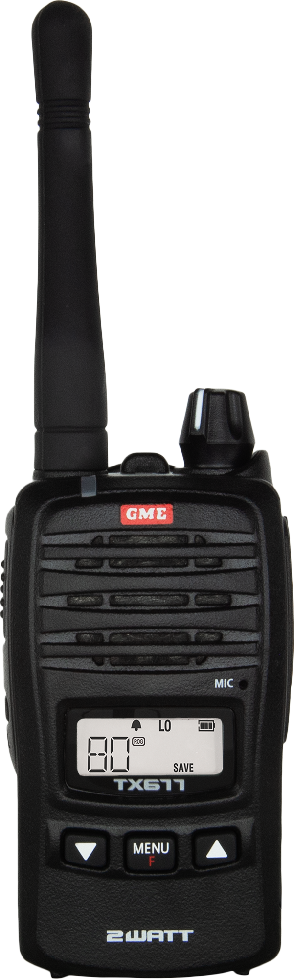 GME TX677 compact 2W UHF CB handheld radio with USB charging
