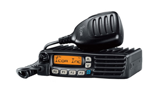 Icom IC-F5023 and IC-F6023 VHF UHF analogue mobile two-way radio with hand microphone